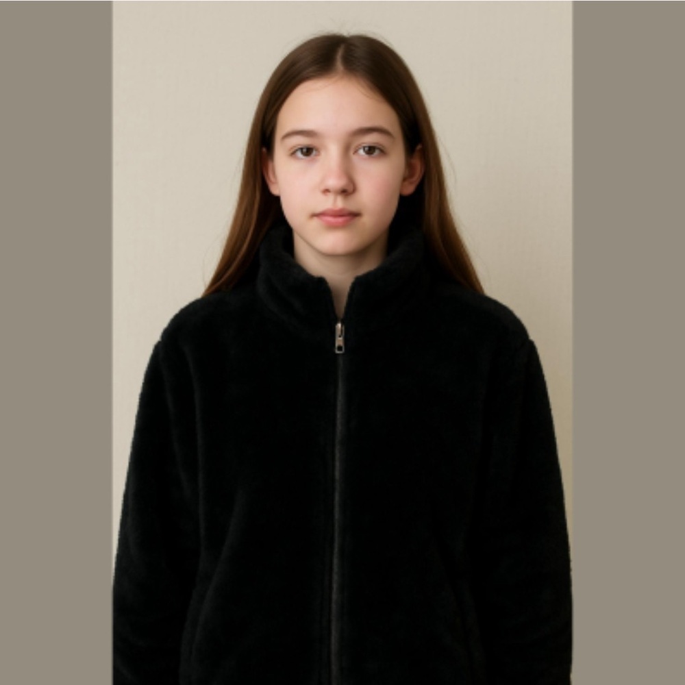 Carolina Colors Girls Extra Large Faux Fur Black Kids